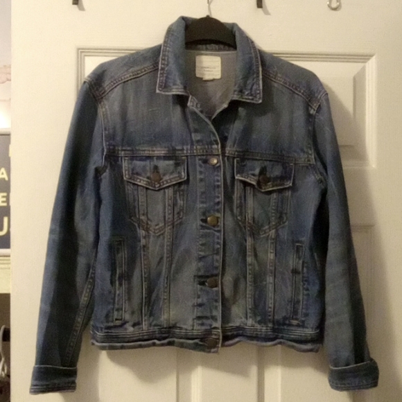 VINTAGE CUSTOM HAND PAINTED WIFEY WEDDING BRIDE BLUE WHITE DENIM JACKET  SMALL - Picture 4 of 6